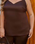 Set top e pantaloni in raso