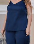 Set aus Satinoberteil und Hose