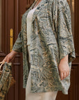 Kimono s printom i satenskim pojasom