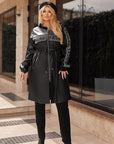 Set: long eco-leather jacket and pants - Twiggy Shop