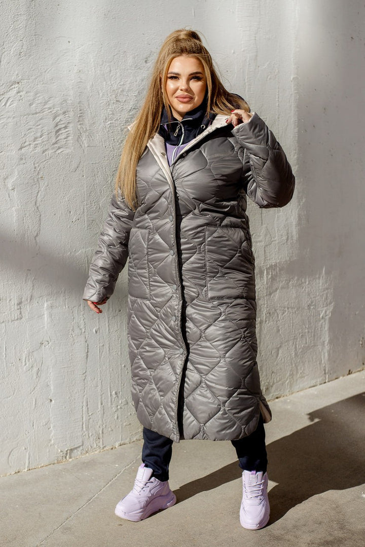 Long nylon coat with a hood  - Twiggy Shop