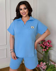 Knitwearен комплект с shorts от cotton и elastane, White цвят, комфортен и подходящ за ежедневна употреба.