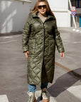 Long nylon coat with a hood  - Twiggy Shop