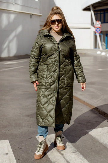 Long nylon coat with a hood  - Twiggy Shop