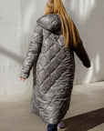 Long nylon coat with a hood  - Twiggy Shop
