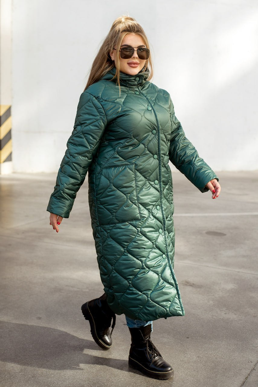 Long nylon coat with a hood  - Twiggy Shop