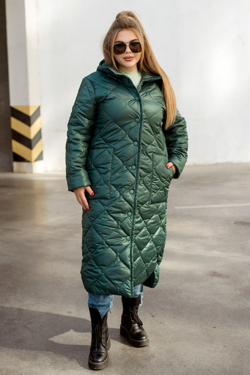 Long nylon coat with a hood  - Twiggy Shop