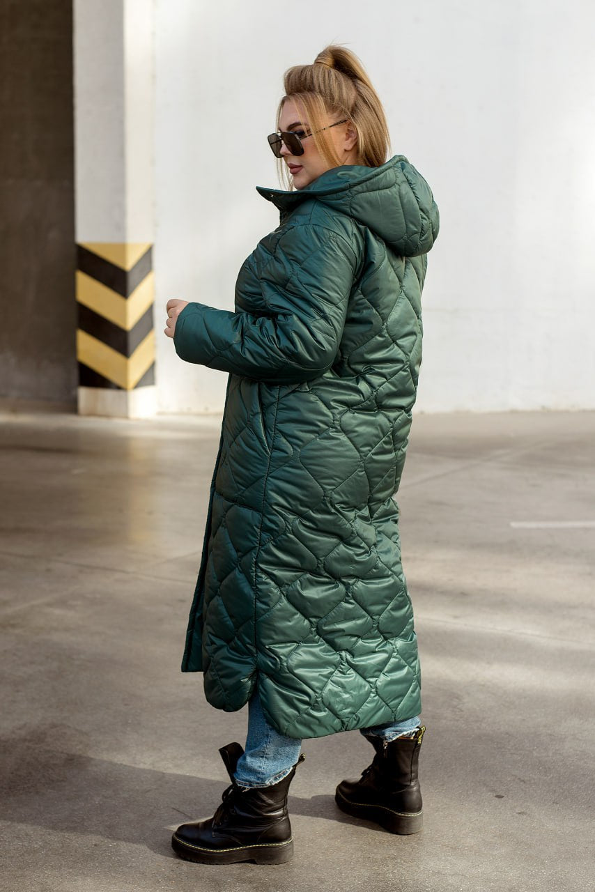 Long nylon coat with a hood  - Twiggy Shop