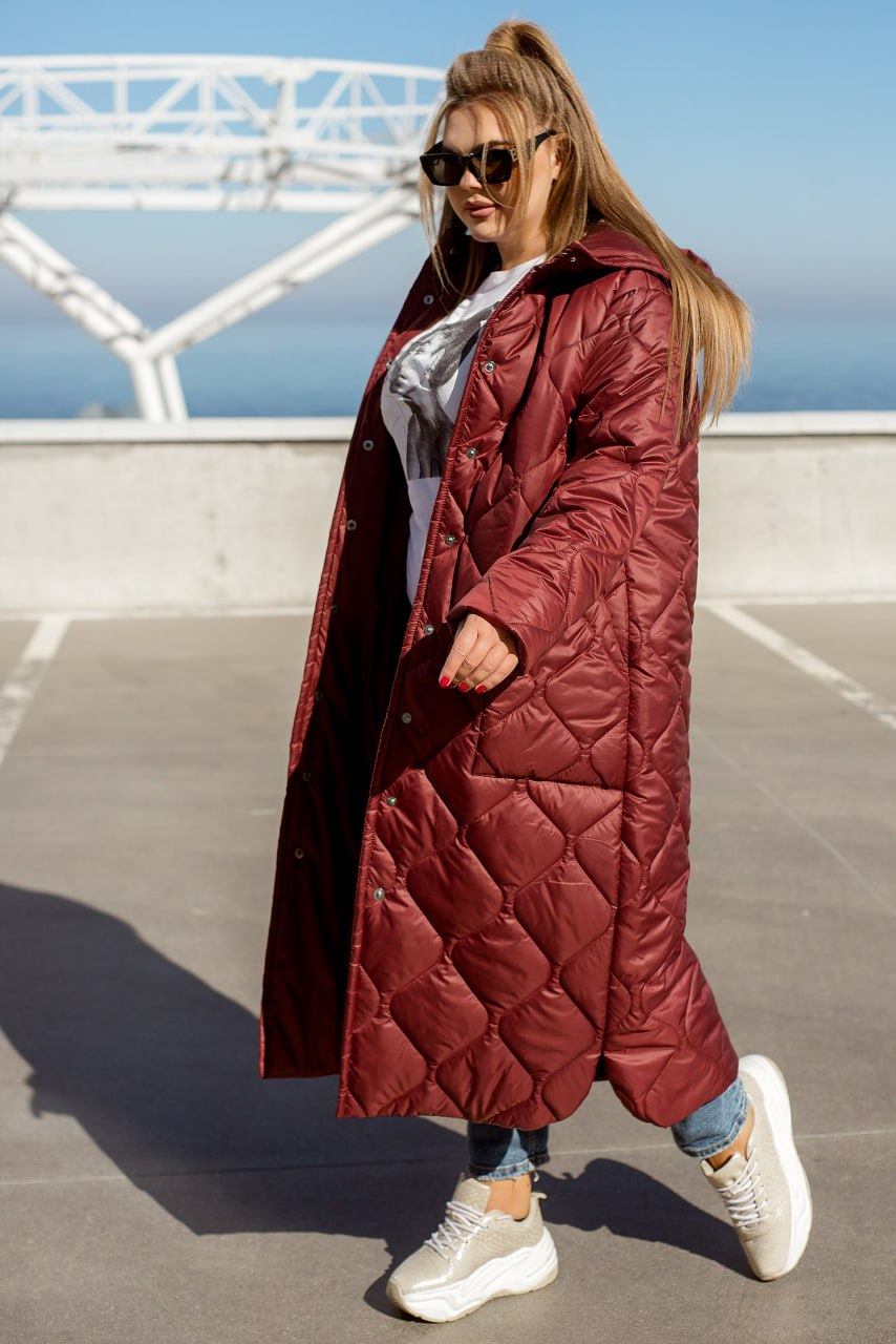Long nylon coat with a hood  - Twiggy Shop