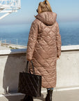 Long nylon coat with a hood  - Twiggy Shop