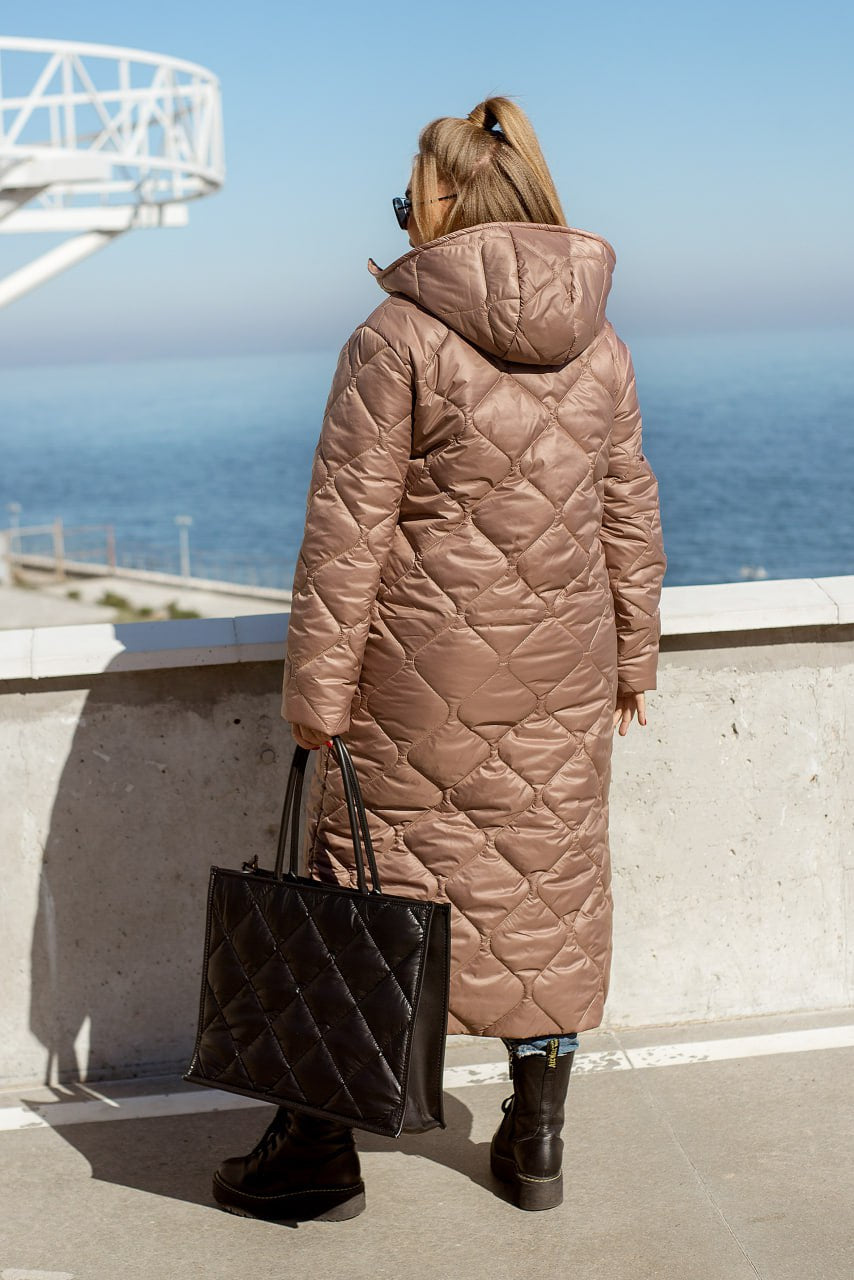 Long nylon coat with a hood  - Twiggy Shop