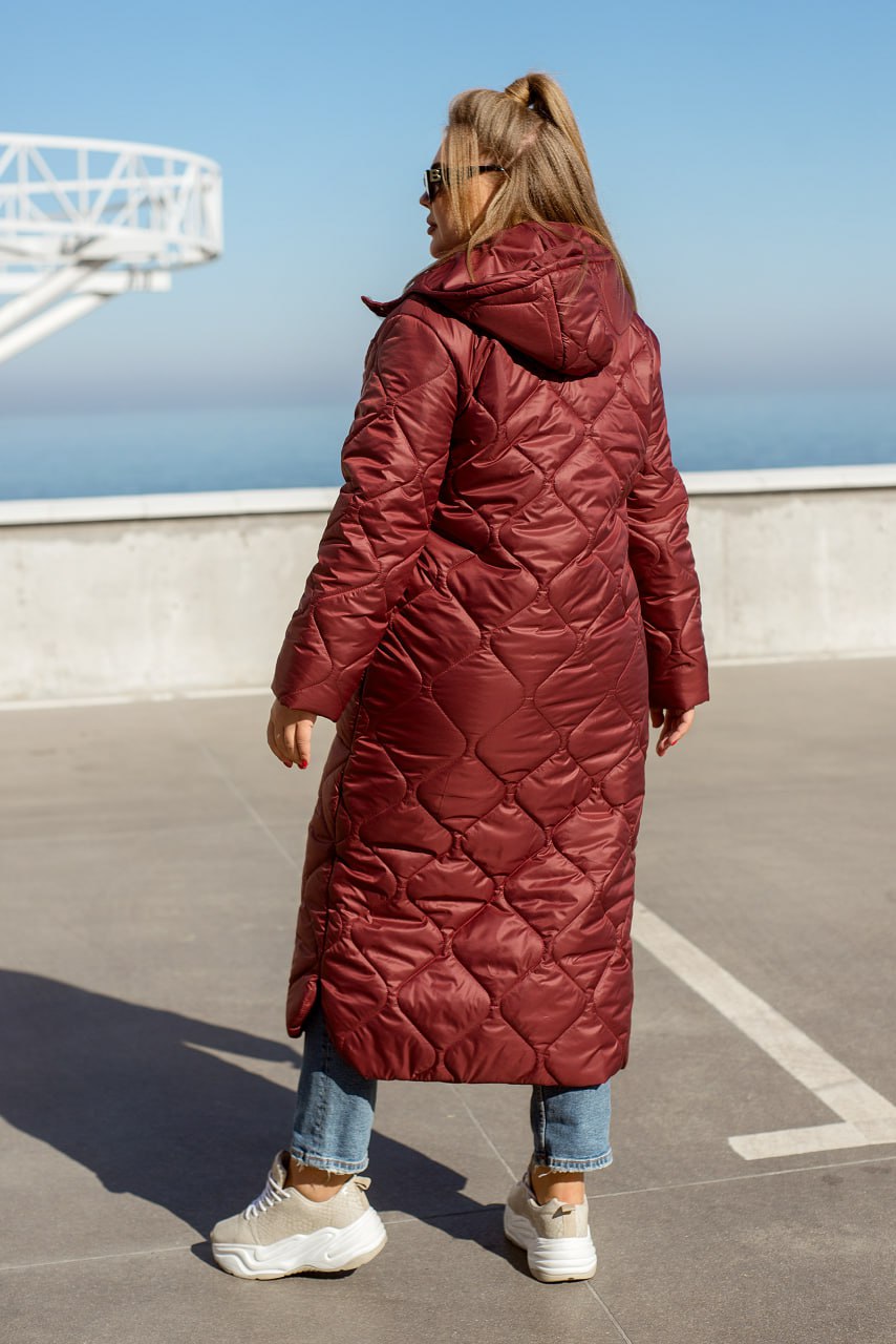 Long nylon coat with a hood  - Twiggy Shop