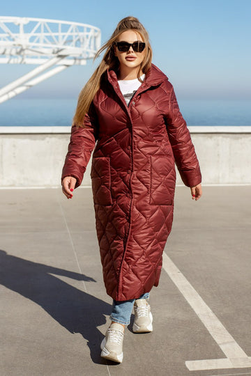 Long nylon coat with a hood  - Twiggy Shop