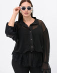 Blusa transparente holgada con top