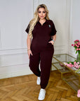 Knitwearен комплект с cotton, elastane и polyester, комфортен и стиlinen  за ежедневна носия.