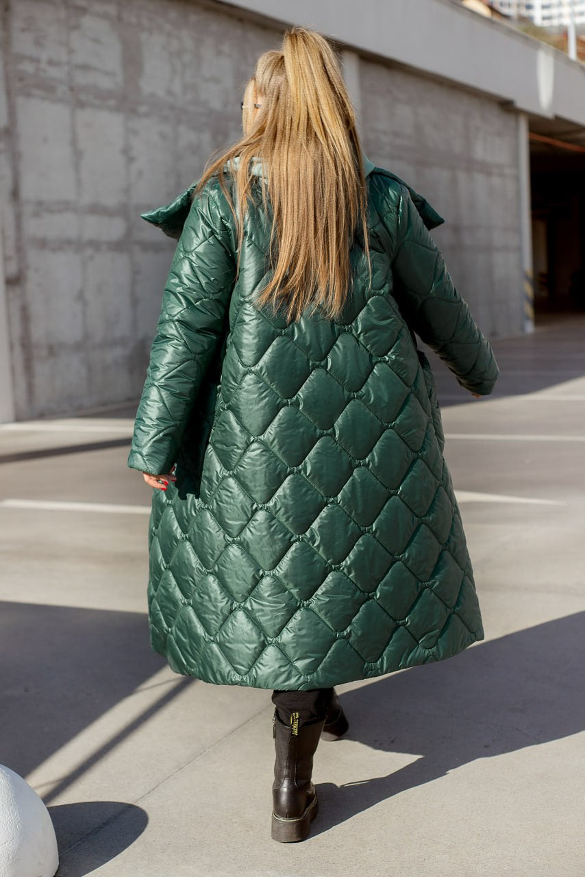 Long nylon coat with a zipper  - Twiggy Shop