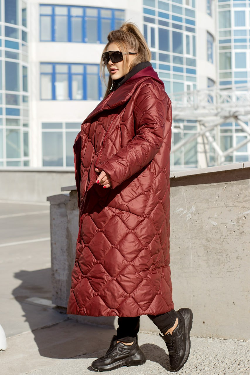 Long nylon coat with a zipper  - Twiggy Shop