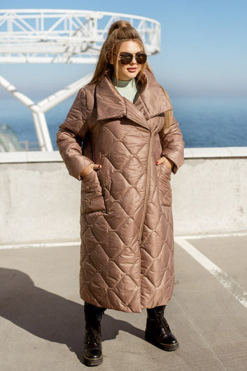 Long nylon coat with a zipper  - Twiggy Shop