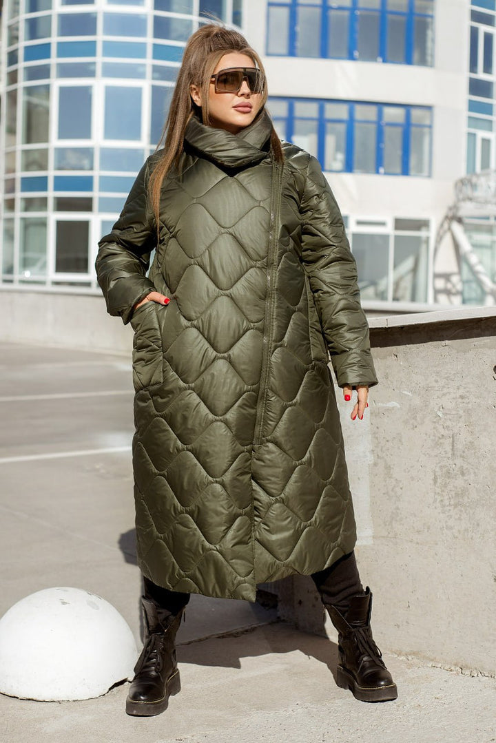 Long nylon coat with a zipper  - Twiggy Shop