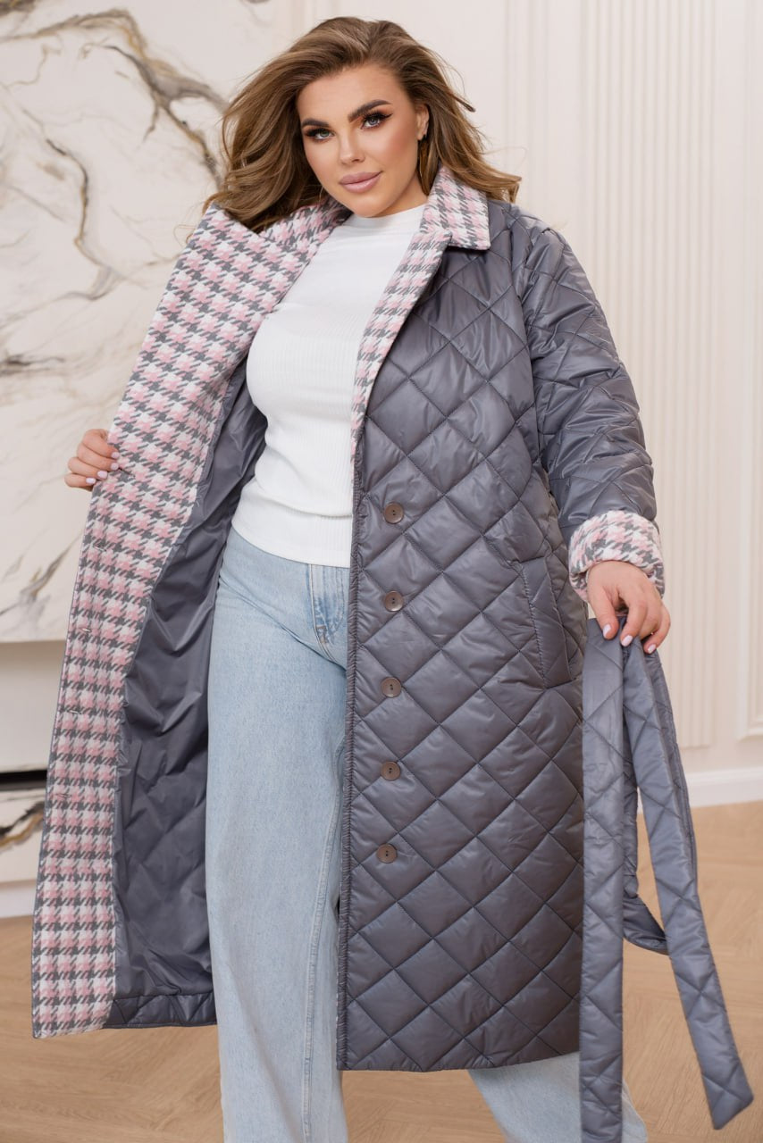 Long nylon coat with a collar  - Twiggy Shop