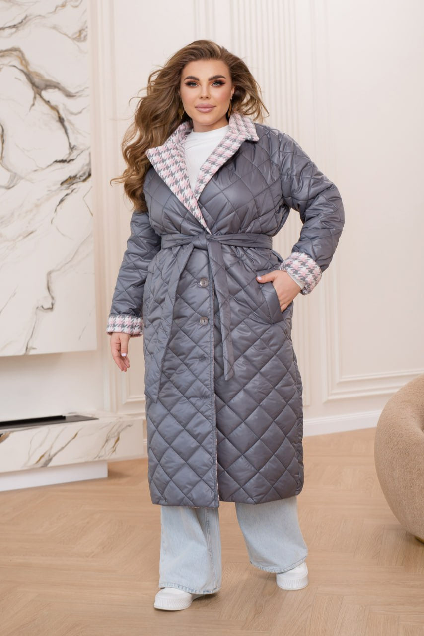 Long nylon coat with a collar  - Twiggy Shop