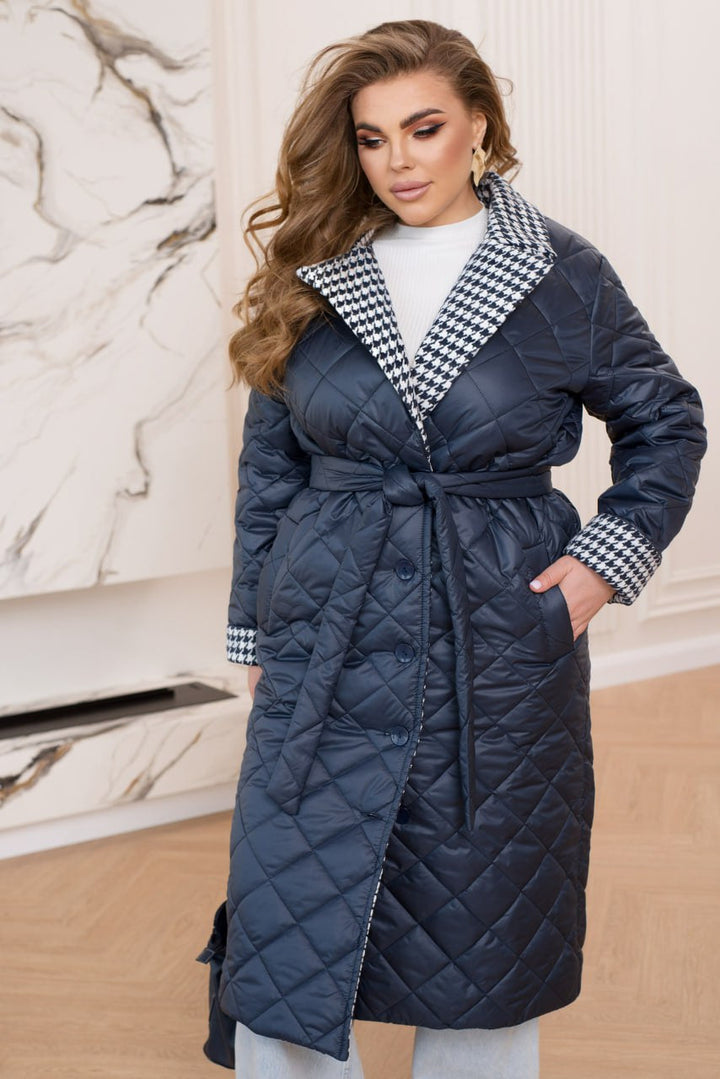 Long nylon coat with a collar  - Twiggy Shop