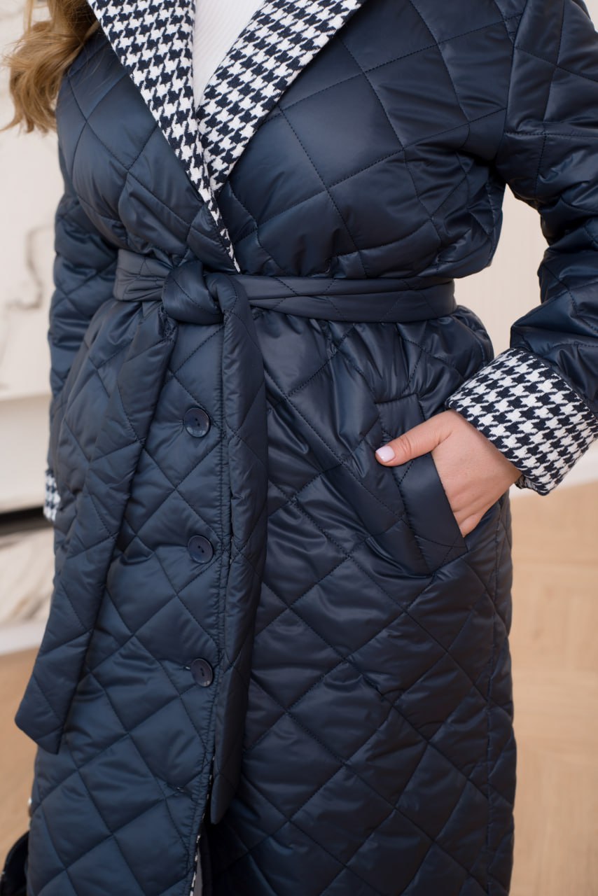 Long nylon coat with a collar  - Twiggy Shop