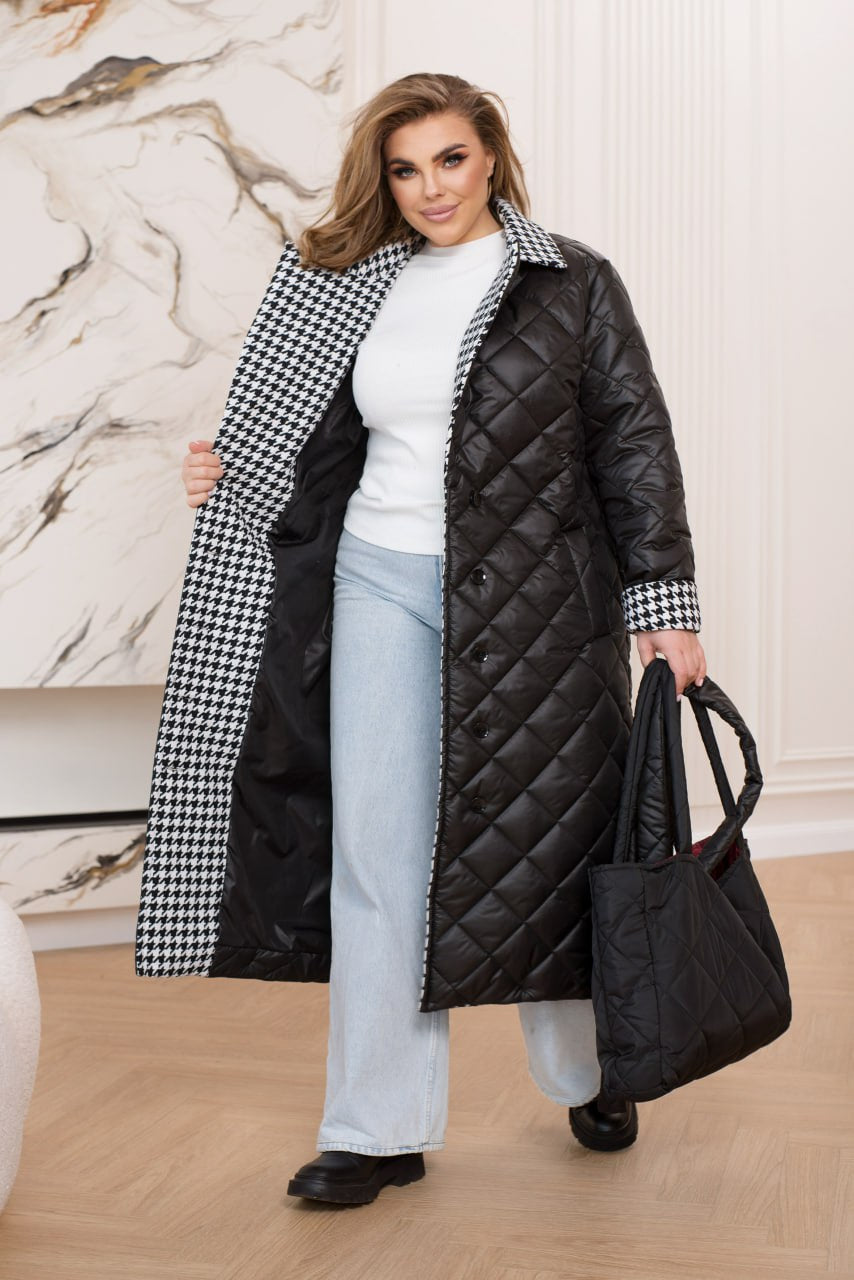 Long nylon coat with a collar  - Twiggy Shop