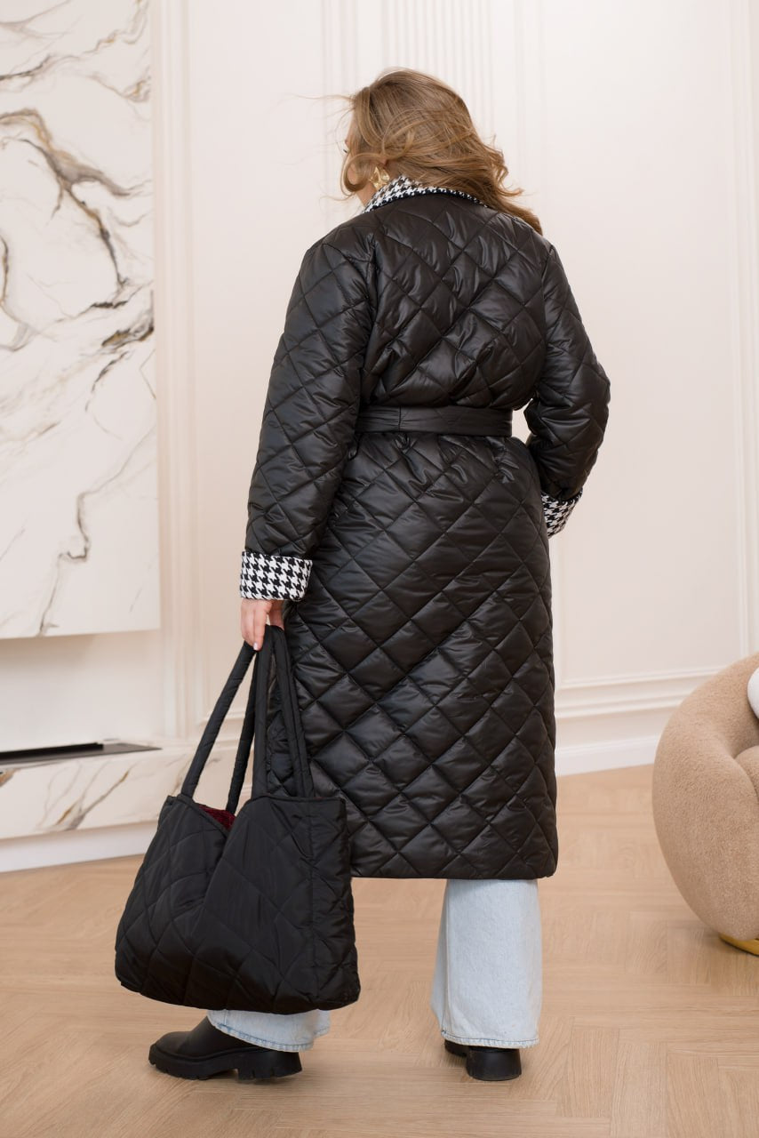 Long nylon coat with a collar  - Twiggy Shop