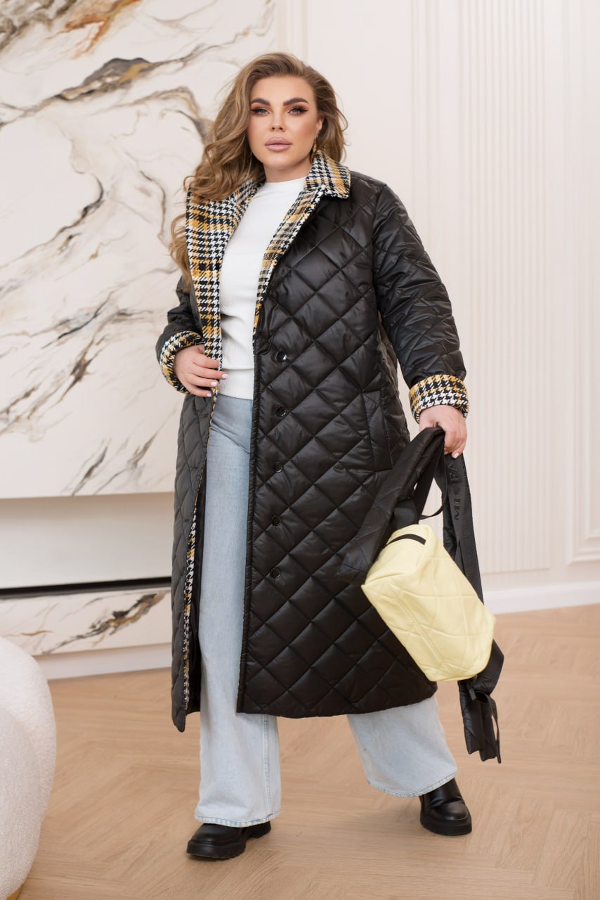 Long nylon coat with a collar  - Twiggy Shop