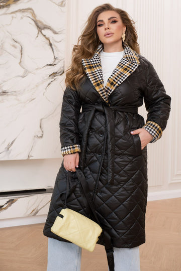 Long nylon coat with a collar  - Twiggy Shop