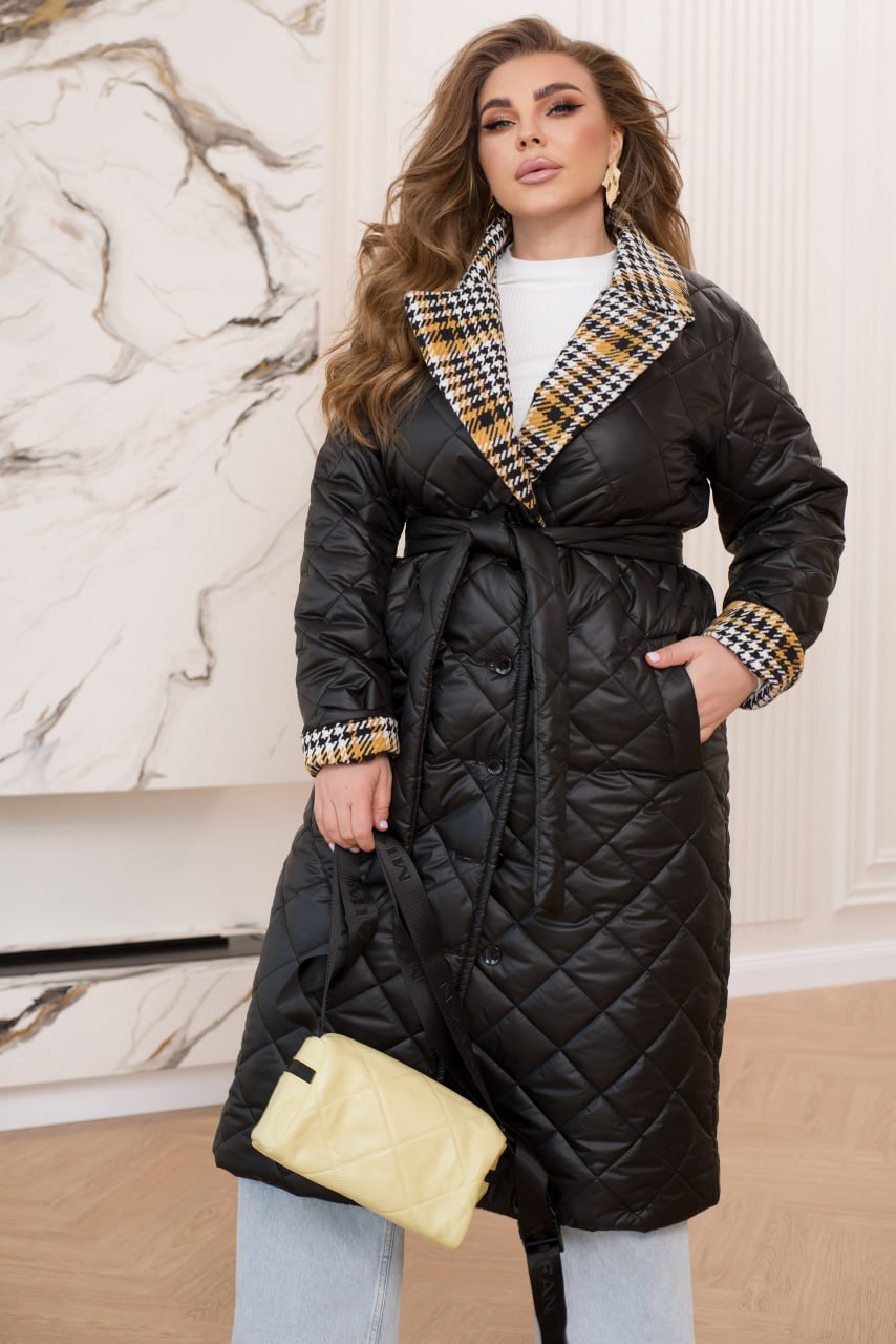 Long nylon coat with a collar  - Twiggy Shop