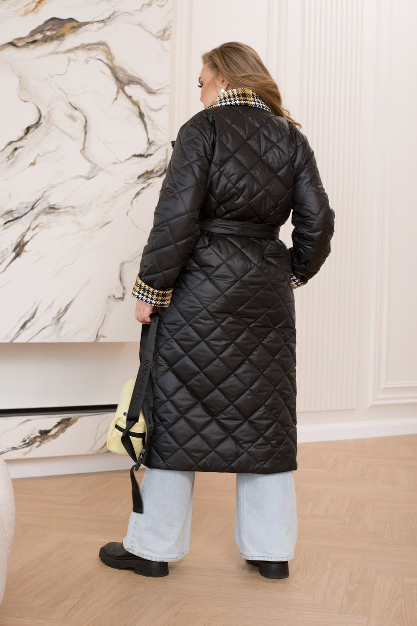 Long nylon coat with a collar  - Twiggy Shop