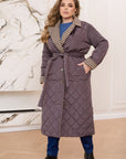 Long nylon coat with a collar  - Twiggy Shop