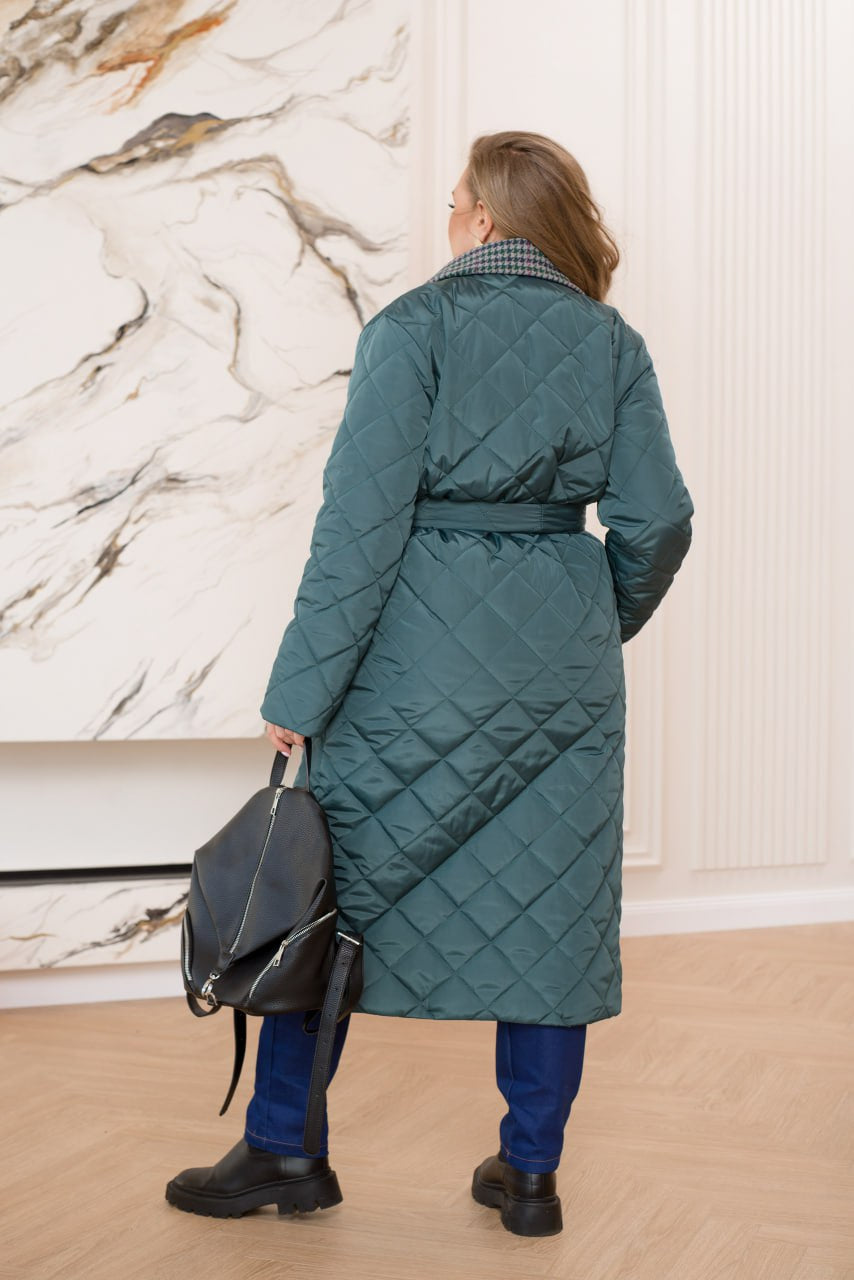 Long nylon coat with a collar  - Twiggy Shop