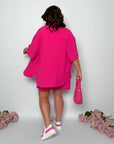 Shirt and shorts set  от polyester и elastane с моден дизайн, подходящ за летни ежедневни облекла.