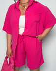 Shirt and shorts set  от polyester и elastane, с моден дизайн, подходящ за ежедневна носия.