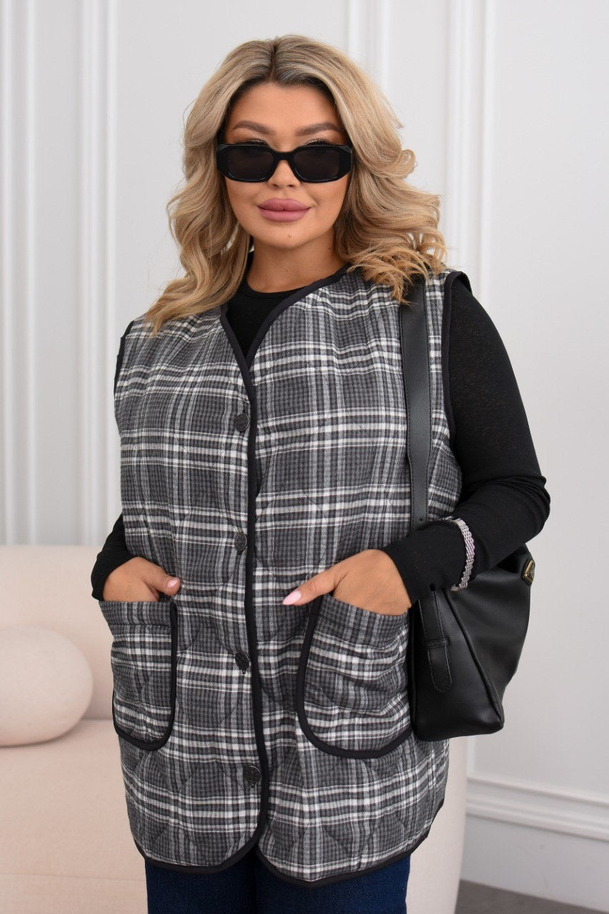 Checkered vest  - Twiggy Shop