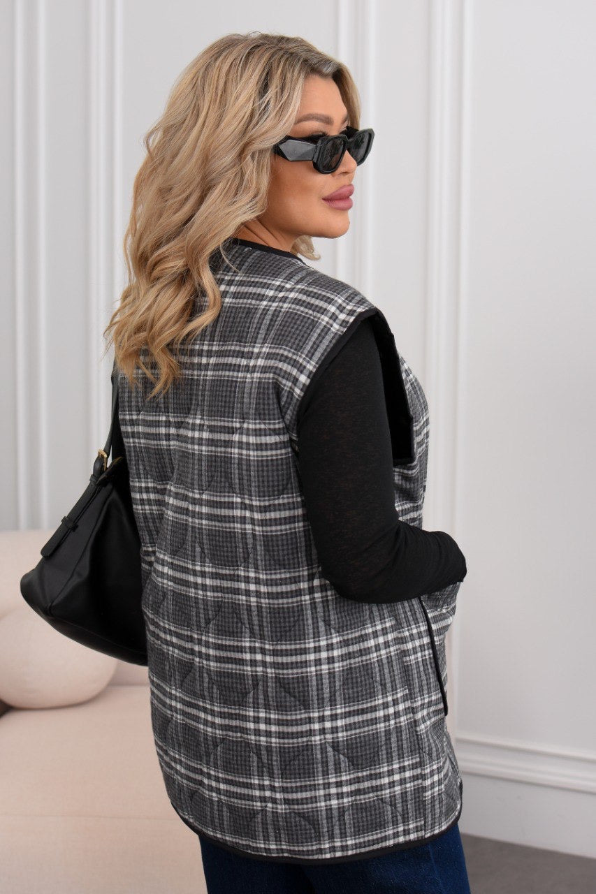 Checkered vest  - Twiggy Shop