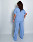 Ribbed knit set  с cotton, spandex и polyester, включва спортен екип с качулка и pants, в White цвят.