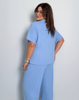 Ribbed knit set  с cotton, spandex и polyester, подходящ за ежедневна употреба, в нежни цветове.