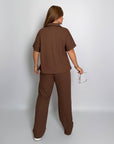 Ribbed knit set  със cmес от cotton, spandex и polyester, подходящ за ежедневна носия.