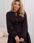 Rochie evazată cu inserții din dantelă