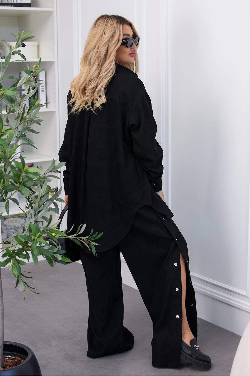 Velvet set with wide-leg trousers  - Twiggy Shop