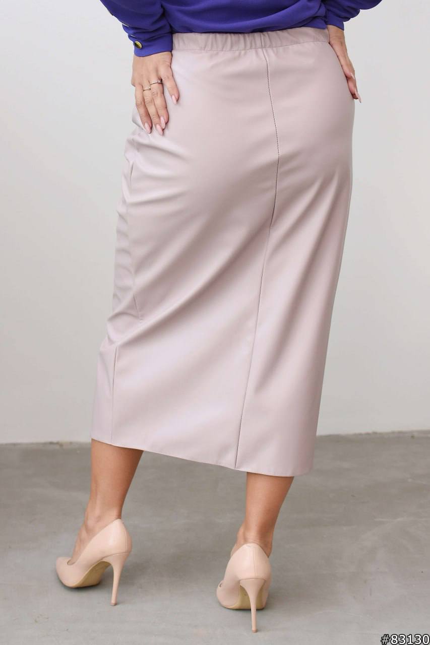 Midi skirt made of faux leather  - Twiggy Shop