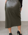 Midi skirt made of faux leather  - Twiggy Shop