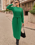 Knit dress with a slit