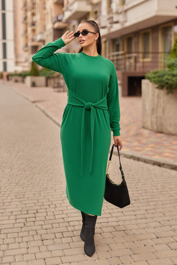 Knit dress with a slit