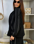 Men's fleece set with stripes, polyester and elastane, with a fashionable design and a comfortable look.
