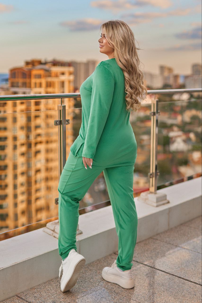 Velvet set with an applique  - Twiggy Shop